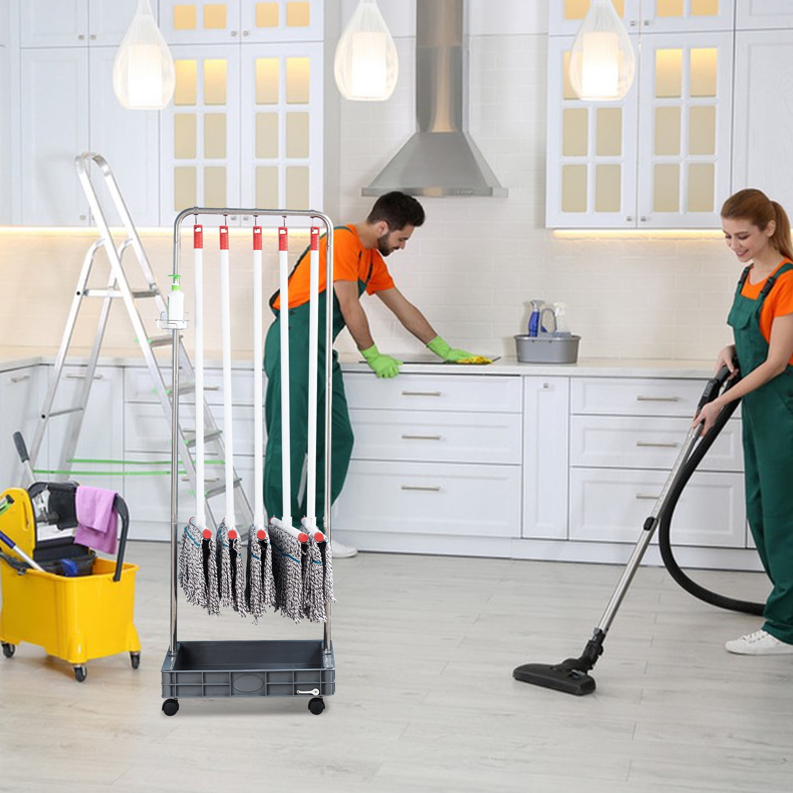Vahigcy Housekeeping Cart | Cleaning Janitorial Cart Housekeeping Caddy ... with Cleaning Secrets Every Home and Business Owner Should Know About Shelving