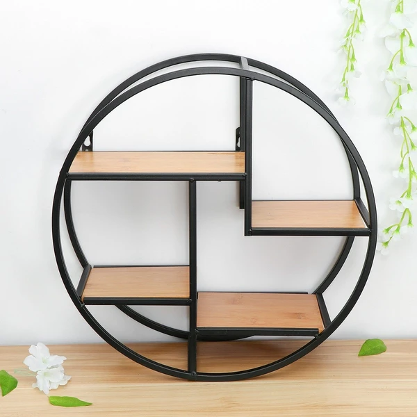 Versu - Four Tier Floating Shelf - Warmly | Floating Shelves, Shelves, Decor intended for 23" Round Wall-Mounted Iron Hanging Floating Shelves, Black