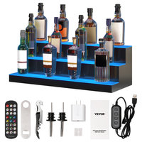 Vevor Led Lighted Liquor Bottle Display Bar Shelf Rf & App Control 30 ... regarding VEVOR LED Liquor Shelf Making Your Home Bar Stand Out