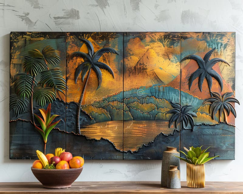 Vibrant Jungle Landscape Adorning Wooden Panels For Eye-Catching Wall ... inside Bringing the Natural Beauty of Wood to Your Walls