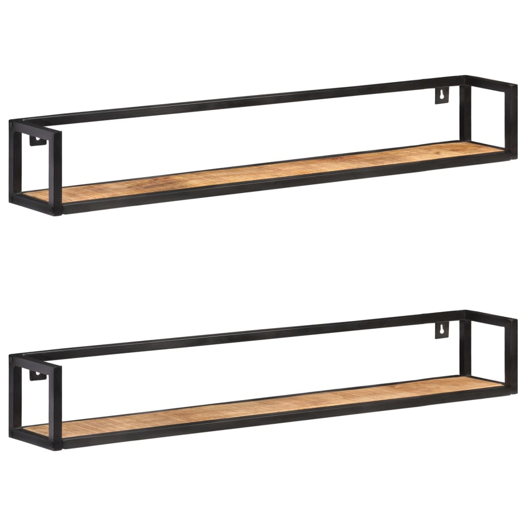Vidaxl Wall Shelves 2 Pcs 120 Cm Rough Mango Wood - Wood Factory Furniture with regard to Creating Impact vidaXL Rough Mango Wood Shelves for Curated Displays