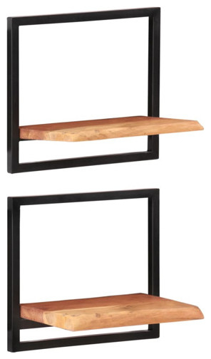 Vidaxl Wall Shelves Floating Shelves Display Shelves 2 Pcs Solid Acacia ... pertaining to Vidaxl Wall Shelves Floating Shelves Display Shelves 2 Pcs Rough Mango Wood