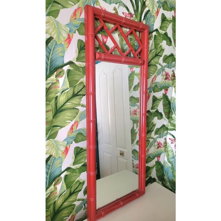 Vintage Chinese Chippendale Palm Beach Regency Red Lacquered Tall Wall ... in Styling Your Space with the Bold Statement of Red Asian Chippendale Mirrors