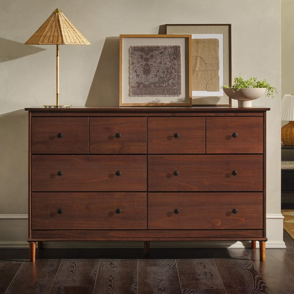 Walker Edison Furniture Company Classic Mid-Century Modern Walnut 6 ... with regard to Webster Mid Century Modern Walnut Dresser With 6 Drawers