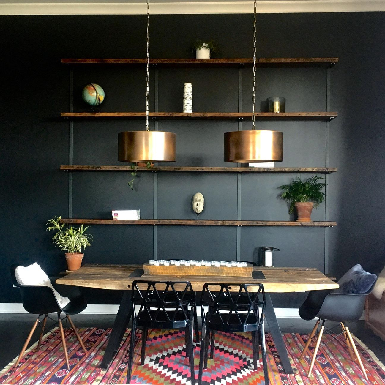 Wall Mounted Shelving + Boho Chic Dining Room | Wall Mounted Shelving ... for Building the perfect wall shelving units for any home