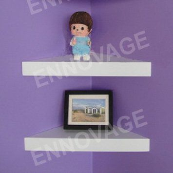 Welland 2-Piece Chicago Floating Corner Shelf, 14-Inch, White | Wall ... regarding Unlock Your Corner Space The Chicagoland Way