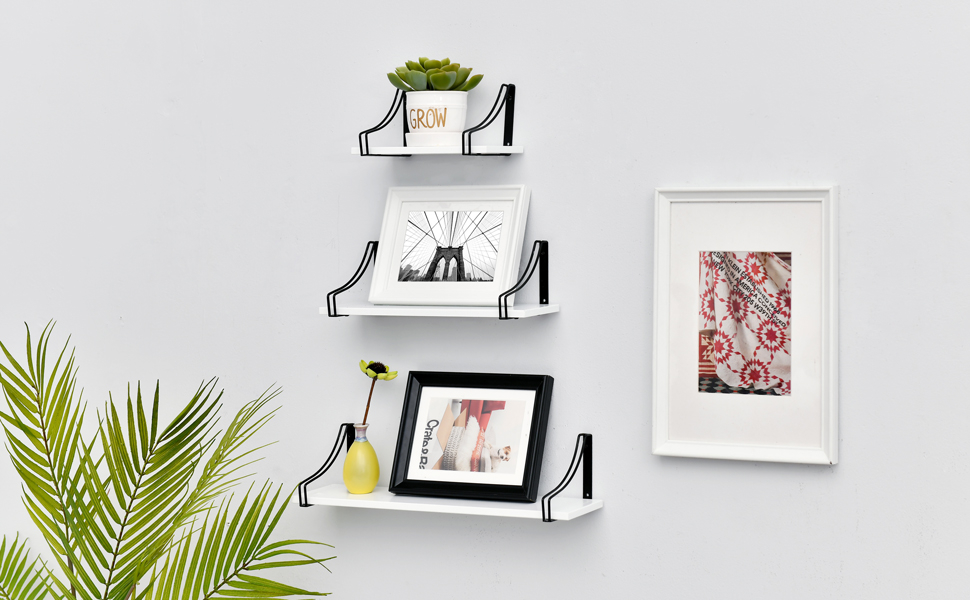 Welland Floating Wall Shelves Wall Mounted Shelf For Home Décor, Set O ... with regard to Welland White Floating Wall Shelves For Home Decor, Set Of 3