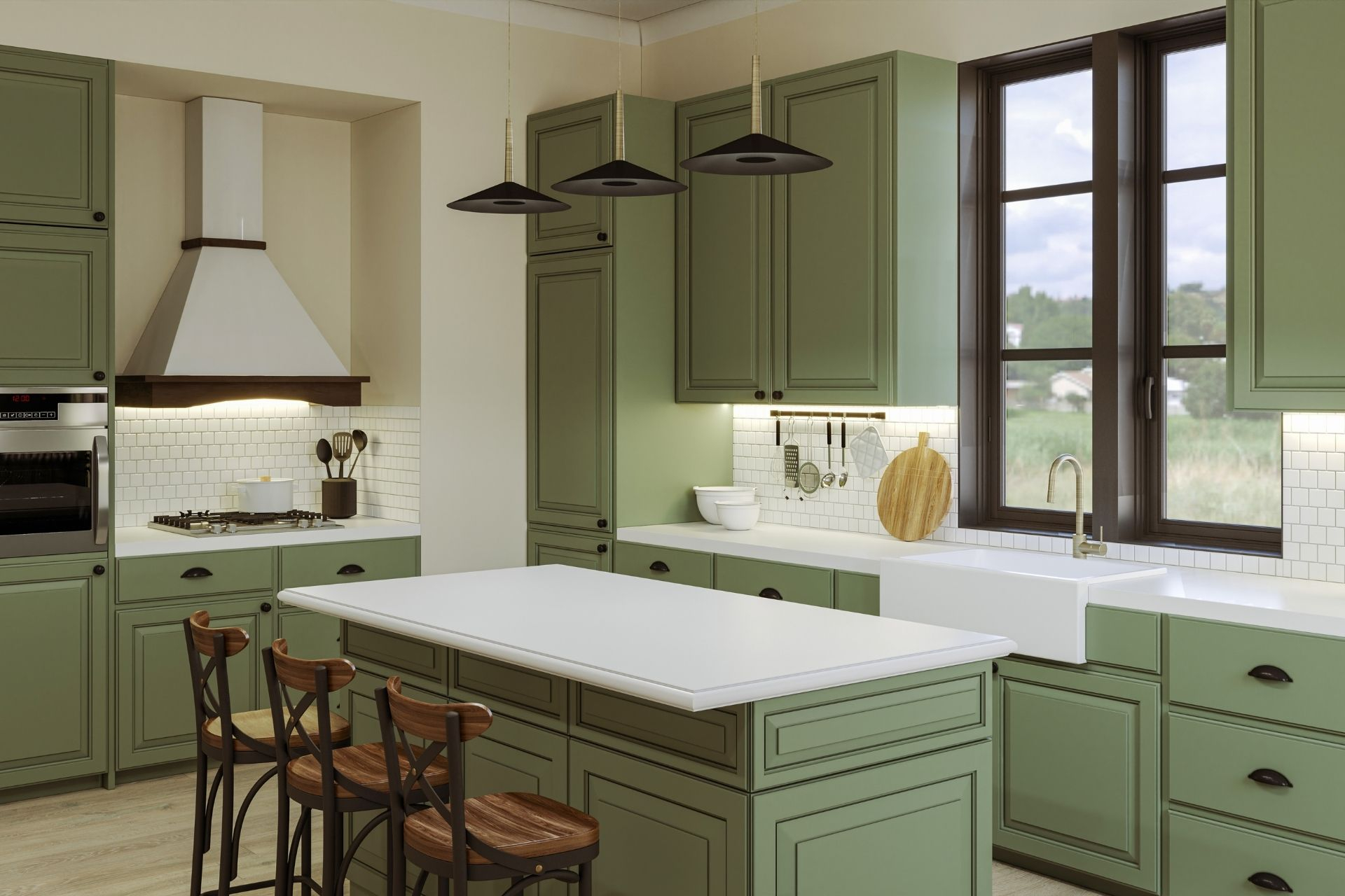 What Color Countertops Go With Sage Green Cabinets At Linda Virginia Blog within Kitchen Of The Week: Green Walls Bring Bold Style