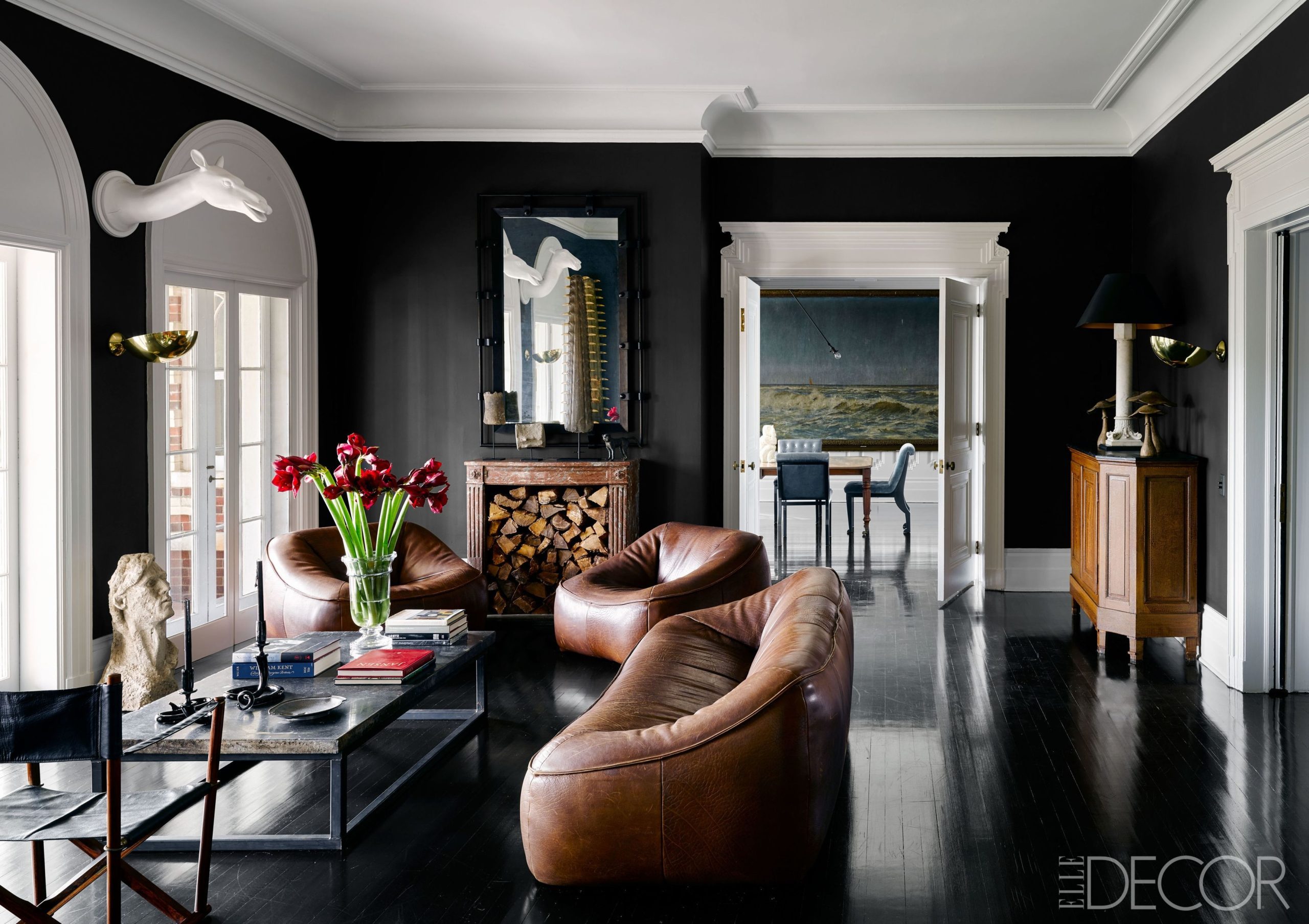 What Color Furniture Goes With Black Walls | Psoriasisguru.com with From Bold to Serene Accents for Black Walls