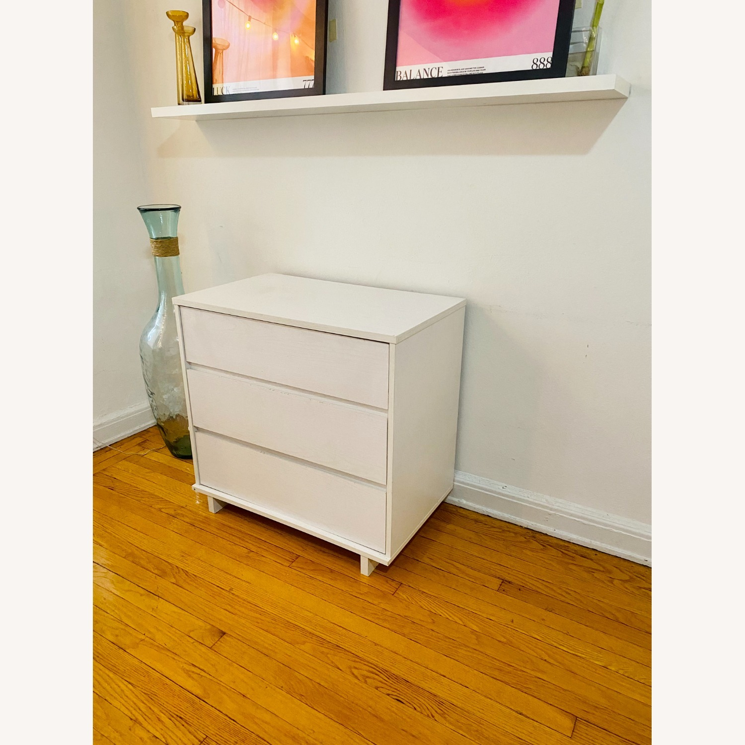 White 3-Drawer Dresser - Aptdeco pertaining to Cresco 3 Drawer Dresser, White