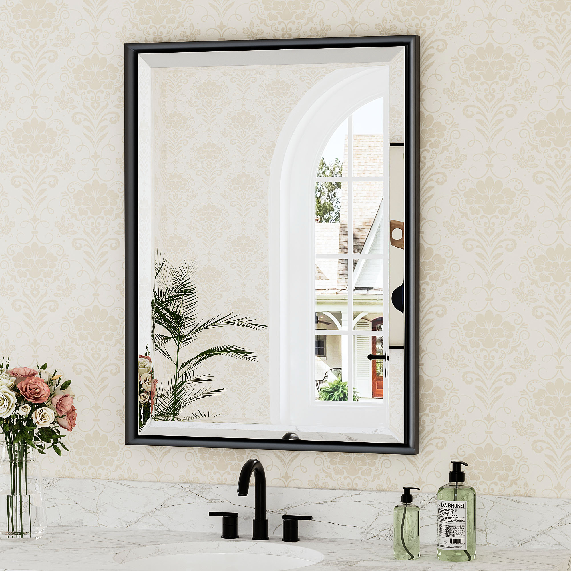 Winston Porter Beveled Design Rectangle Framed Bathroom Vanity ... with The Art of Placing Your 38" Rectangle Accent Mirror for Maximum Impact