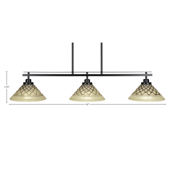Winston Porter Odyssey 3-Light Island Light | Wayfair with regard to Odyssey 3-Light Island Light With Round Fitter, 16" Sandhill Art Glass