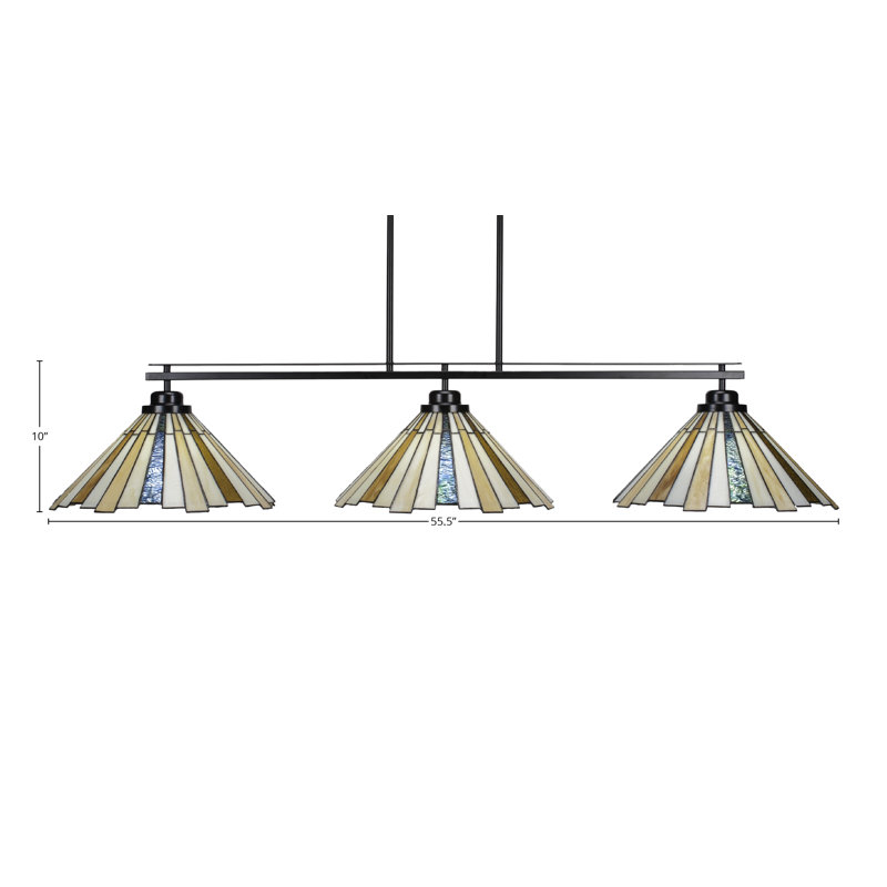 Winston Porter Odyssey 3-Light Island Light With Round Fitter | Wayfair intended for Odyssey 3-Light Island Light With Round Fitter, 16" Sandhill Art Glass