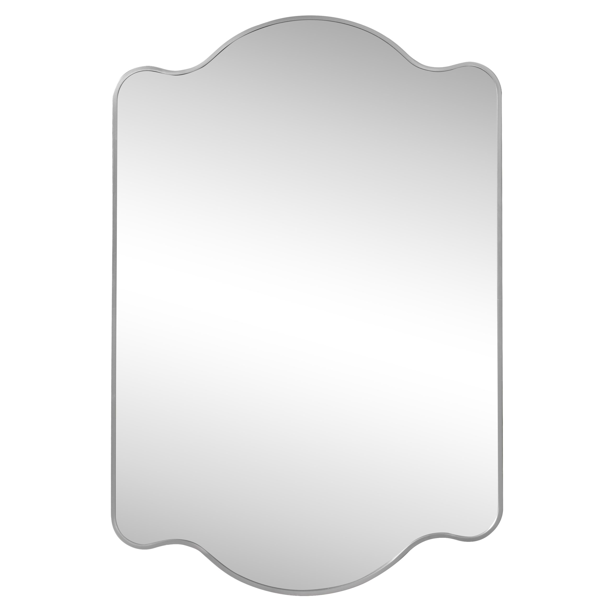 Winston Porter Walters 24 In. W X 36 In. H Medium Scalloped Rectangular ... for How a Scalloped Metal Mirror Can Elevate Your Home Decor