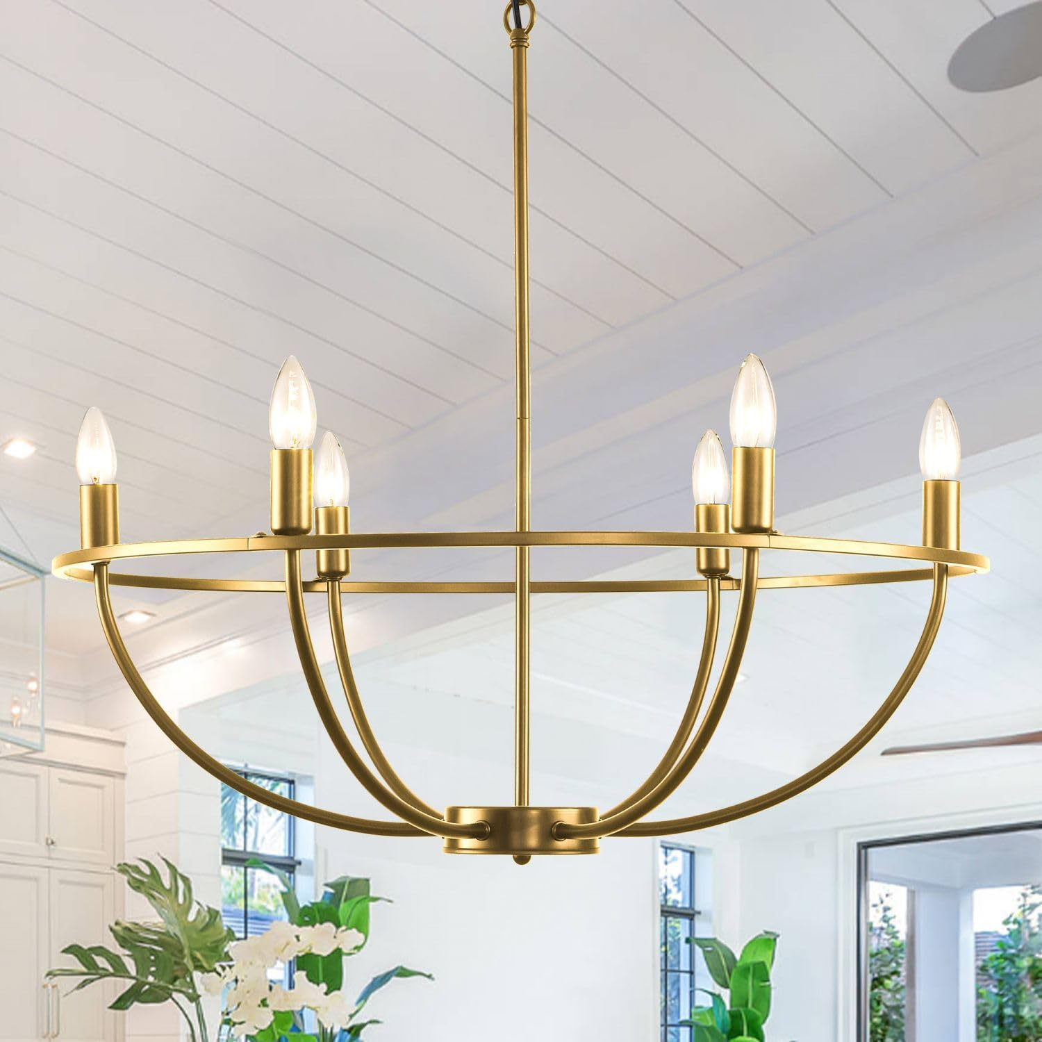 Wjshome 6-Light Gold Chandelier Vintage Candle Chandelier Dining Room ... within Unveiling the Timeless Appeal of Brass Chandeliers for Elegant Dining