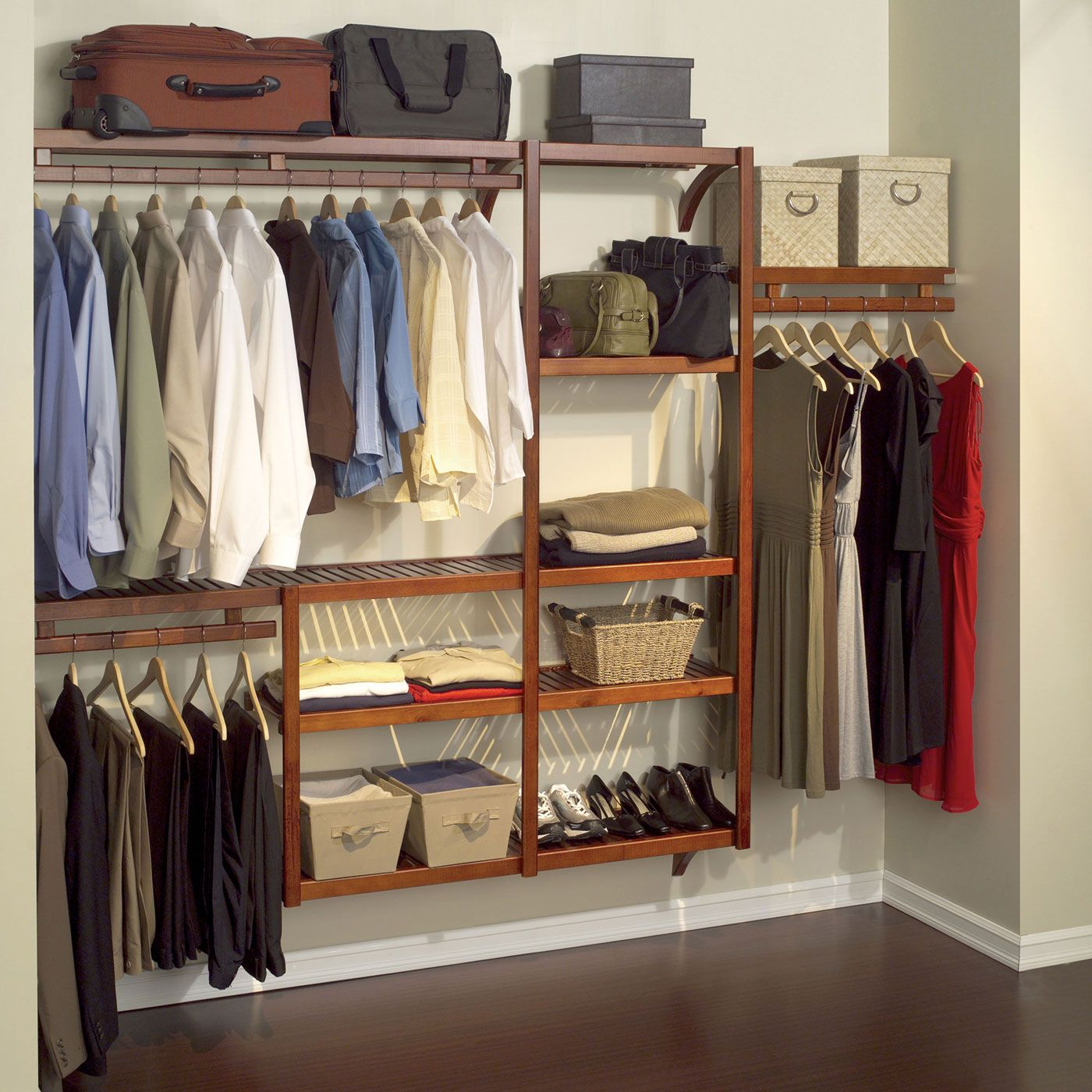 Wooden Open Storage | Closet Shelving System, Wood Closet Systems ... regarding Common mistakes to avoid when installing closet shelving systems