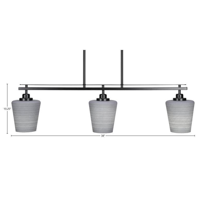 Wrought Studioâ„¢ Odyssey 3-Light Island Light | Wayfair with Odyssey 3-Light Island Light With Round Fitter, 16" Sandhill Art Glass