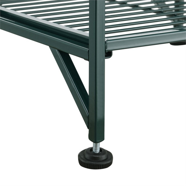 Xtra Storage Five-Tier Folding Metal Shelf In Forest Green Metal Frame ... for Convenience Concepts Xtra Storage Five-Tier Folding Shelf In Green Metal