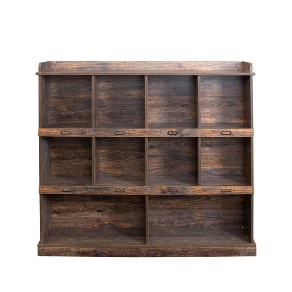 Xujmk 53 In. W X 12 In. H X 47 In. D Wood Rectangular Shelf In Brown ... intended for 10" X 20" Rectangular Shelf
