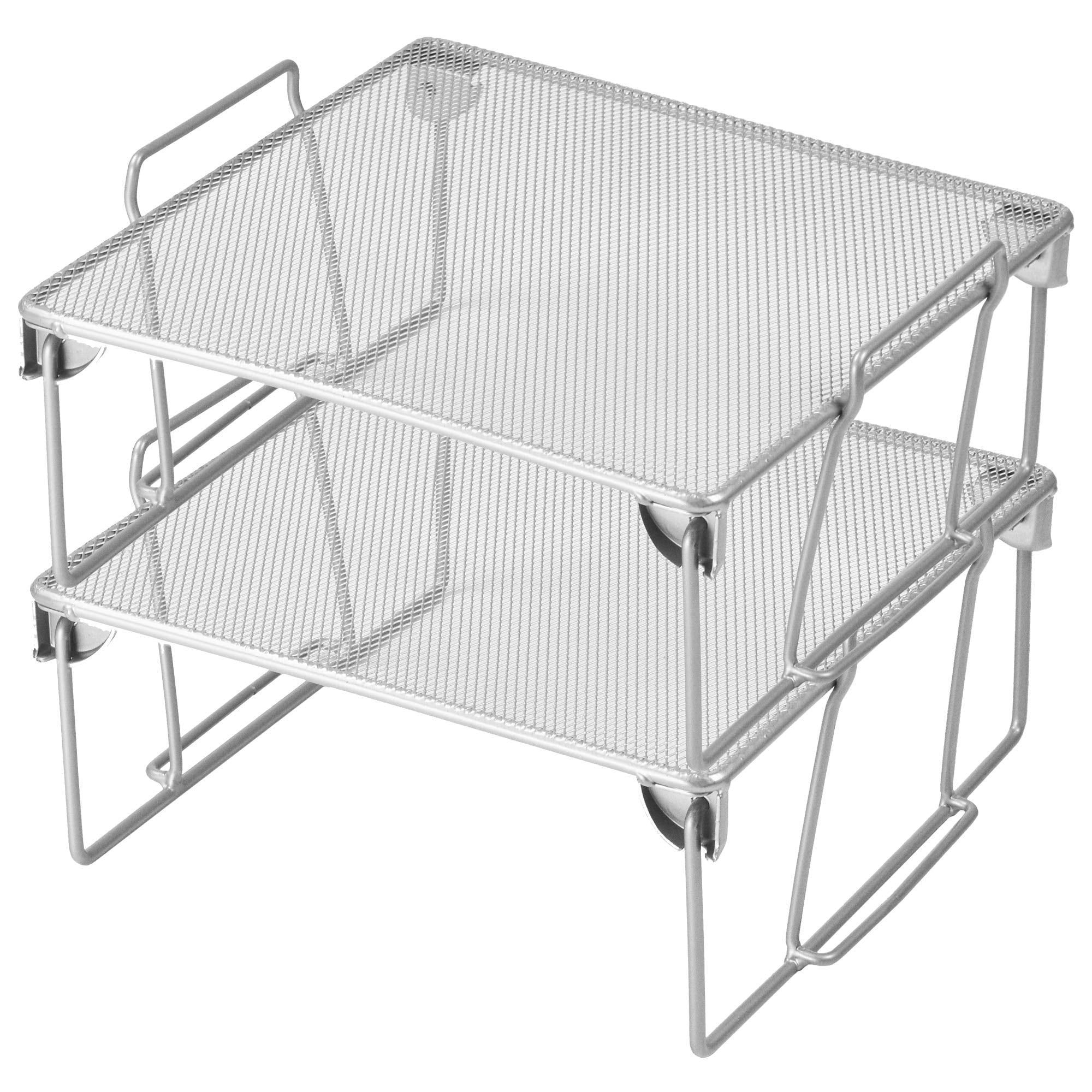 Ybm Home Stackable Mesh Shelf Silver Storage Rack For Kitchen/Office ... with regard to Ybm Home Stackable Mesh Shelf Silver 16.25"X10"X5", 2-Pack