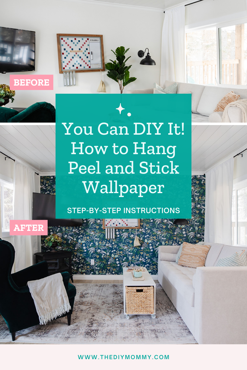 You Can Diy It! How To Hang Peel And Stick Wallpaper | The Diy Mommy intended for Diy Project: Wallpaper Goes Mobile