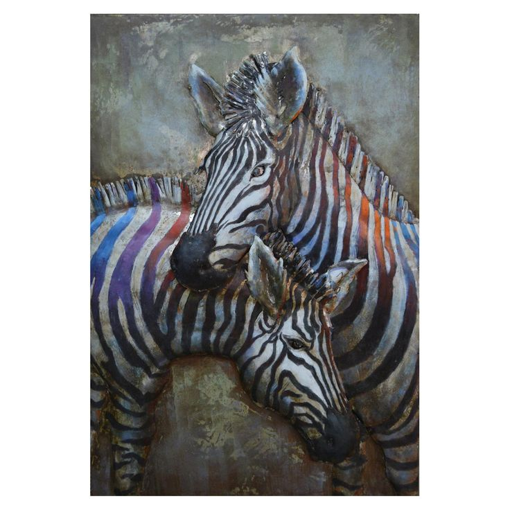 Zebra Wall Art Primo Mixed Media Hand Painted Iron Wall Sculpture 32X48 ... with regard to Zebra Wall Art Primo Mixed Media Hand Painted Iron Wall Sculpture 32X48