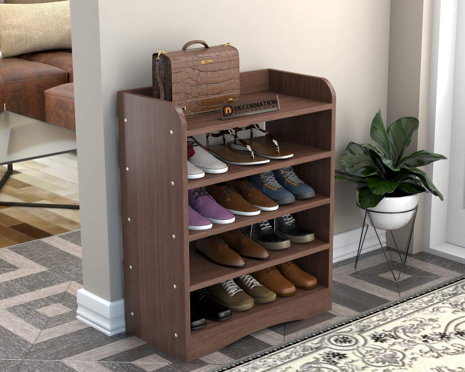 Zuleika Wooden 2 Shelf Shoe Rack - Decornation with Shelf For Shoes Rack