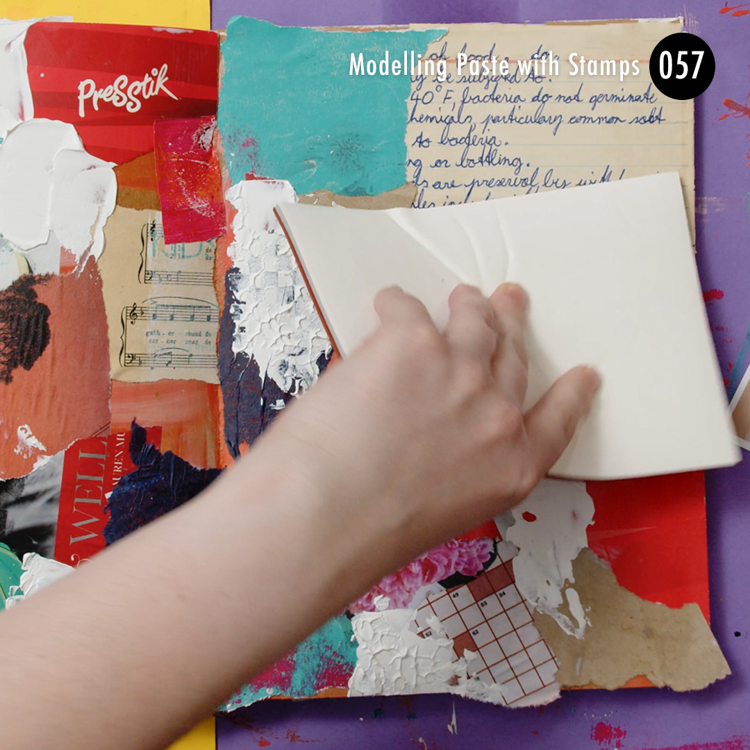 100 Mixed Media Techniques Anyone Can Try- Sarah Renae Clark for Creative Ways to Apply Stencil Designs with Paste and Stamp