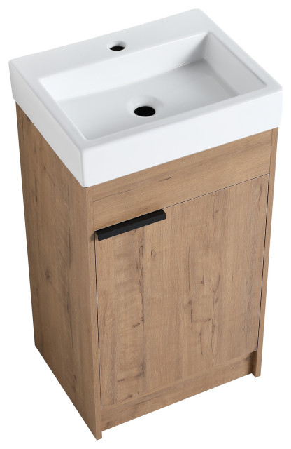 18X15., Bath Vanity, Imitative Oak With White Ceramic Top And Basin ... inside Why 18x15. Bath Vanity. Imitative Oak Represents the Future of Bathroom Aesthetics