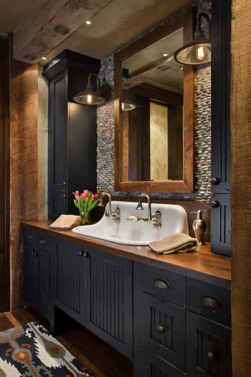 25 Rustic Bathroom Vanities To Consider – Watimas pertaining to Delano Rustic Reclaimed Wood Bathroom Vanity Black - Balancing Form and Function