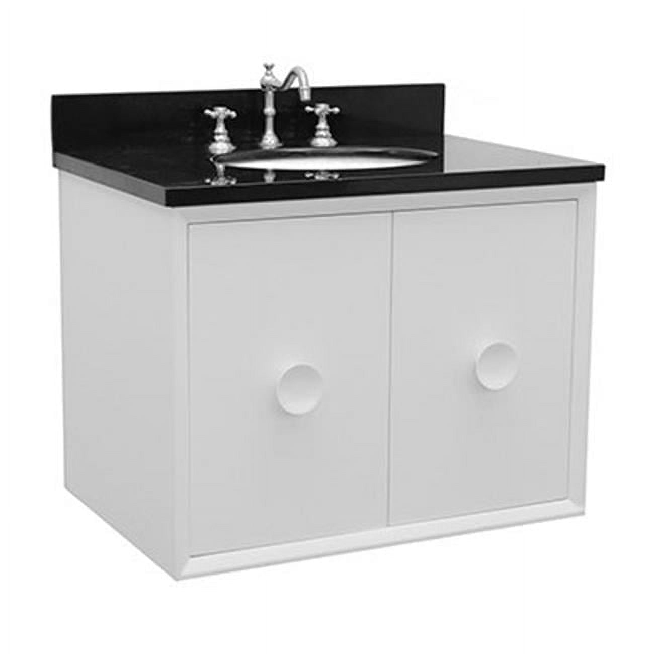31 X 22 X 25 In. Single Wall Mount Vanity, White Top With Black Galaxy ... with 31" Polystone Wall Mounted Vanity Only