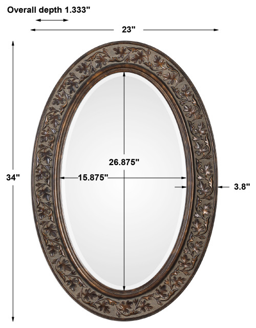 34" Farmhouse Bronze Oval Mirror - Traditional - Wall Mirrors - By ... within Exploring the Versatile Applications of 29 Farmhouse Bronze Oval Mirrors
