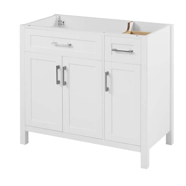 36 In. Bath Vanity Cabinet Without Top In White With Drawers And Doors ... regarding Designing with simplicity timeless white vanity cabinets