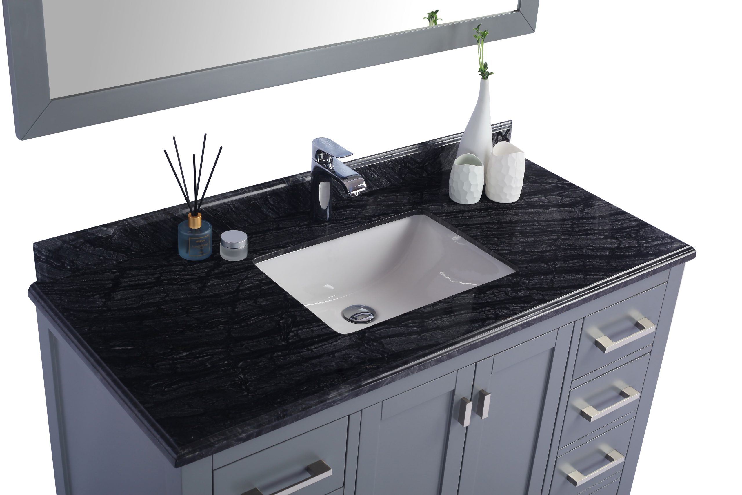 48" Single Sink Bathroom Vanity Cabinet + Top And Color Options intended for Cayman 48 Single Basin Bathroom Sink
