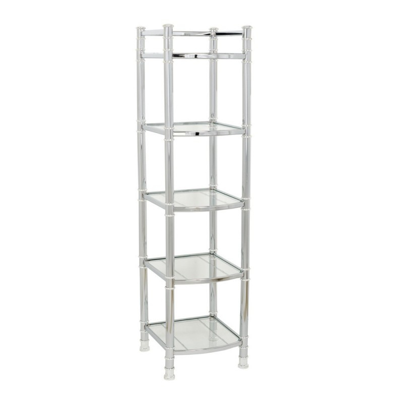 5-Tier Bathroom Shelf Chrome & Glass Finish Colour Polished Chrome in Studio Bathroom Glass Shelf Polished Chrome