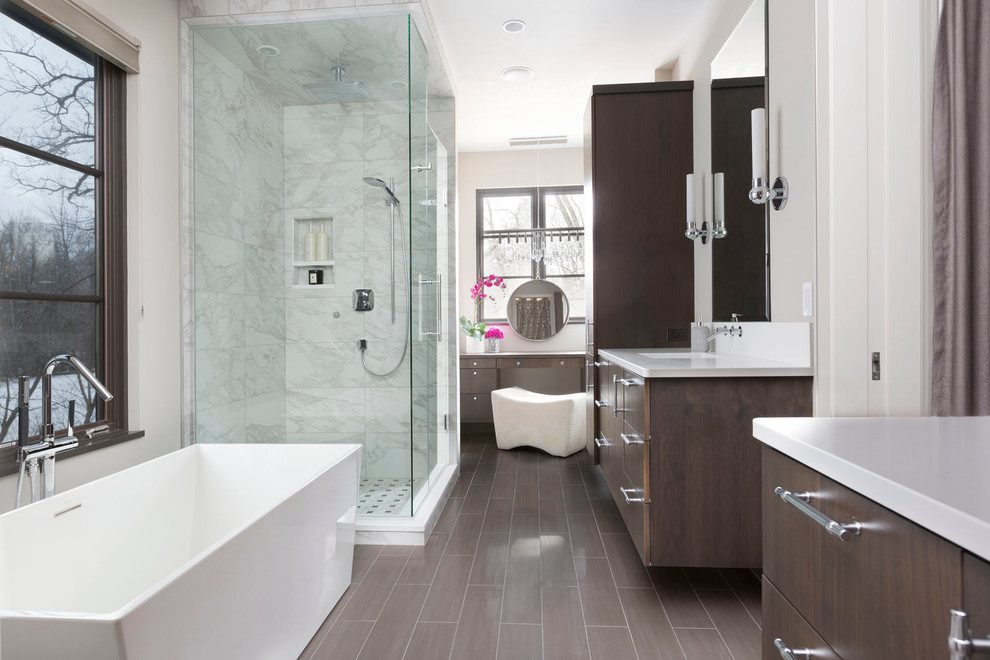 50 Shades Of Grey - Contemporary - Bathroom - Milwaukee - By Karen ... regarding Milwaukee Bathroom Cabinet Light Gray