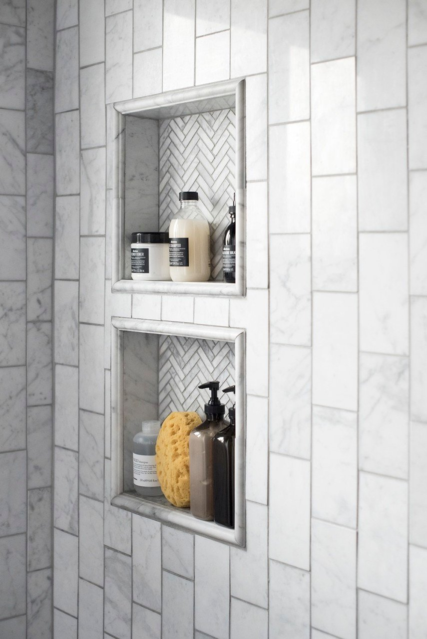 50 Tile Shower Niche Ideas And Shelf Designs For Your Bathroom Planning ... in Understanding the evolution of bathroom organization solutions