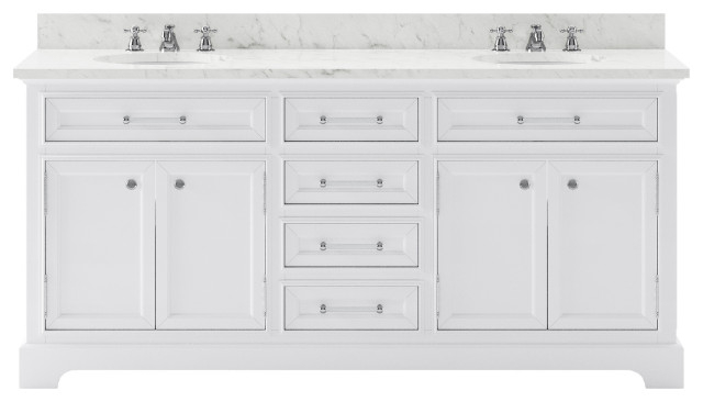 72" Pure White Double Sink Bathroom Vanity From The Derby Collection ... pertaining to How The Derby Collection Linen Cabinet Enhances Household Organization