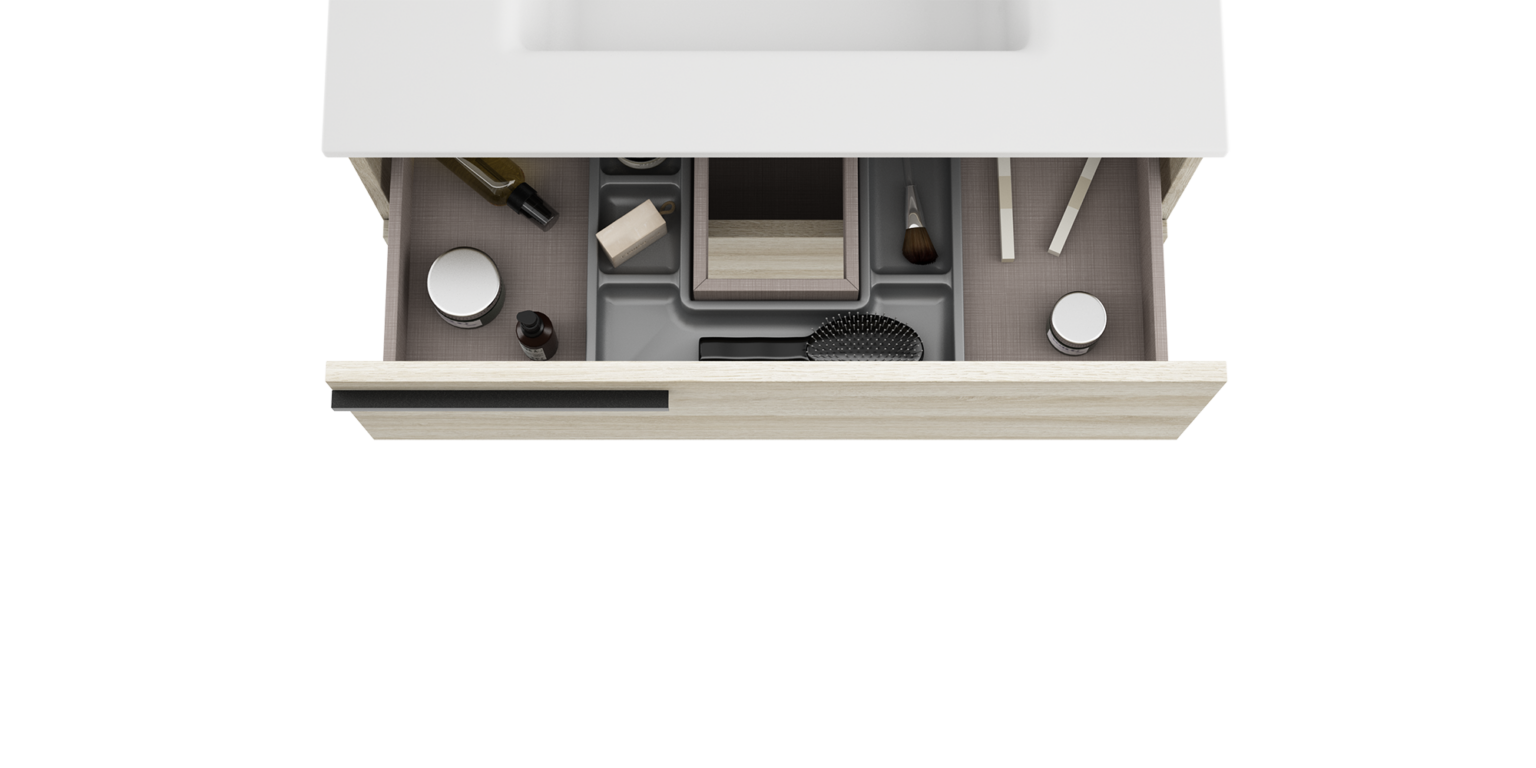 Accent 31" Two Drawer Wall-Mounted Vanity - Ico Bath regarding Maximizing Bathroom Functionality with 31 Polystone Wall Mounted Solutions