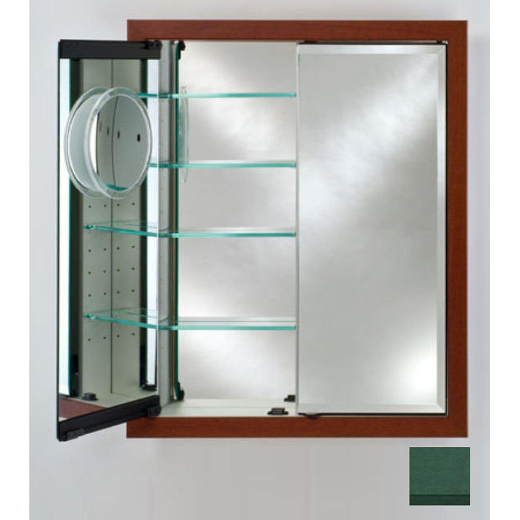 Afina Signature 31" X 36" Colorgrain Green Recessed Double Door Medici ... inside Afina Signature 4 Door Medicine Cabinet