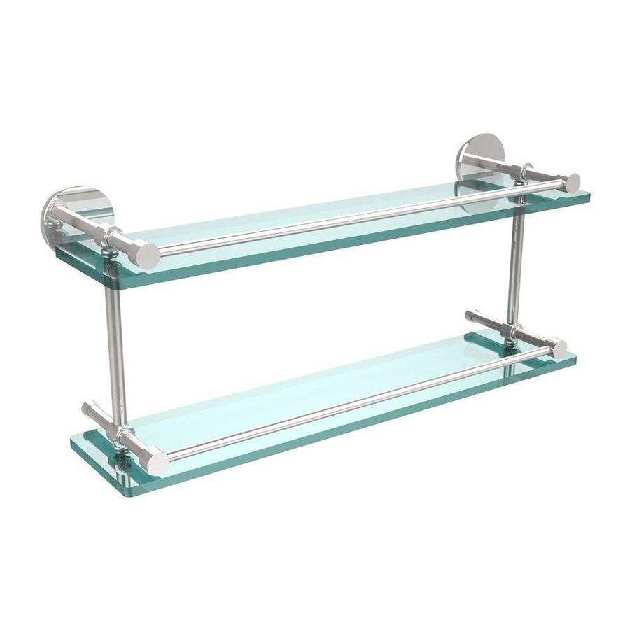 Allied Brass Polished Chrome Glass Bathroom Shelf At Lowes.com within Maximizing Storage with Studio Bathroom Glass Shelf Polished Chrome Solutions