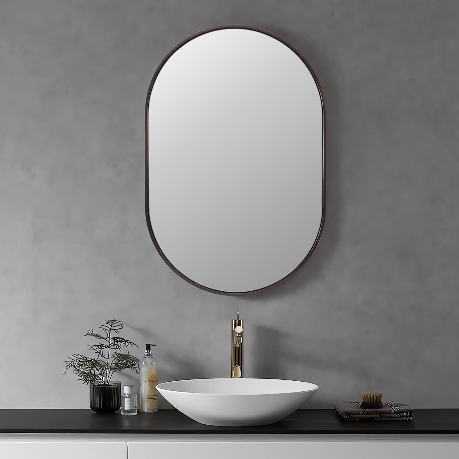 Amazon.com: Andy Star Bronze Mirror, Brushed Bronze Oval Mirror For ... for Exploring the Versatile Applications of 29 Farmhouse Bronze Oval Mirrors