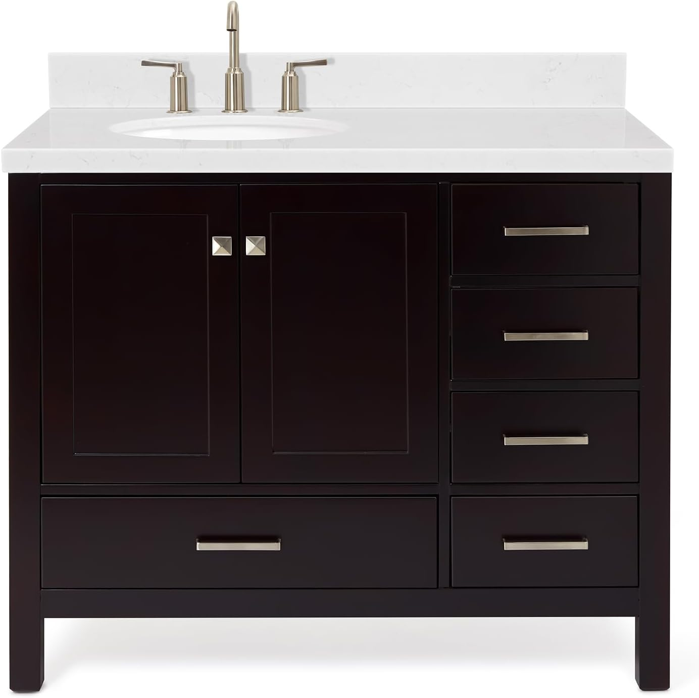 Amazon.com: Ariel Cambridge 42 Inch Bathroom Vanity With Sink, Espresso ... regarding Vanity Art Vanity Cabinet, 12", Espresso