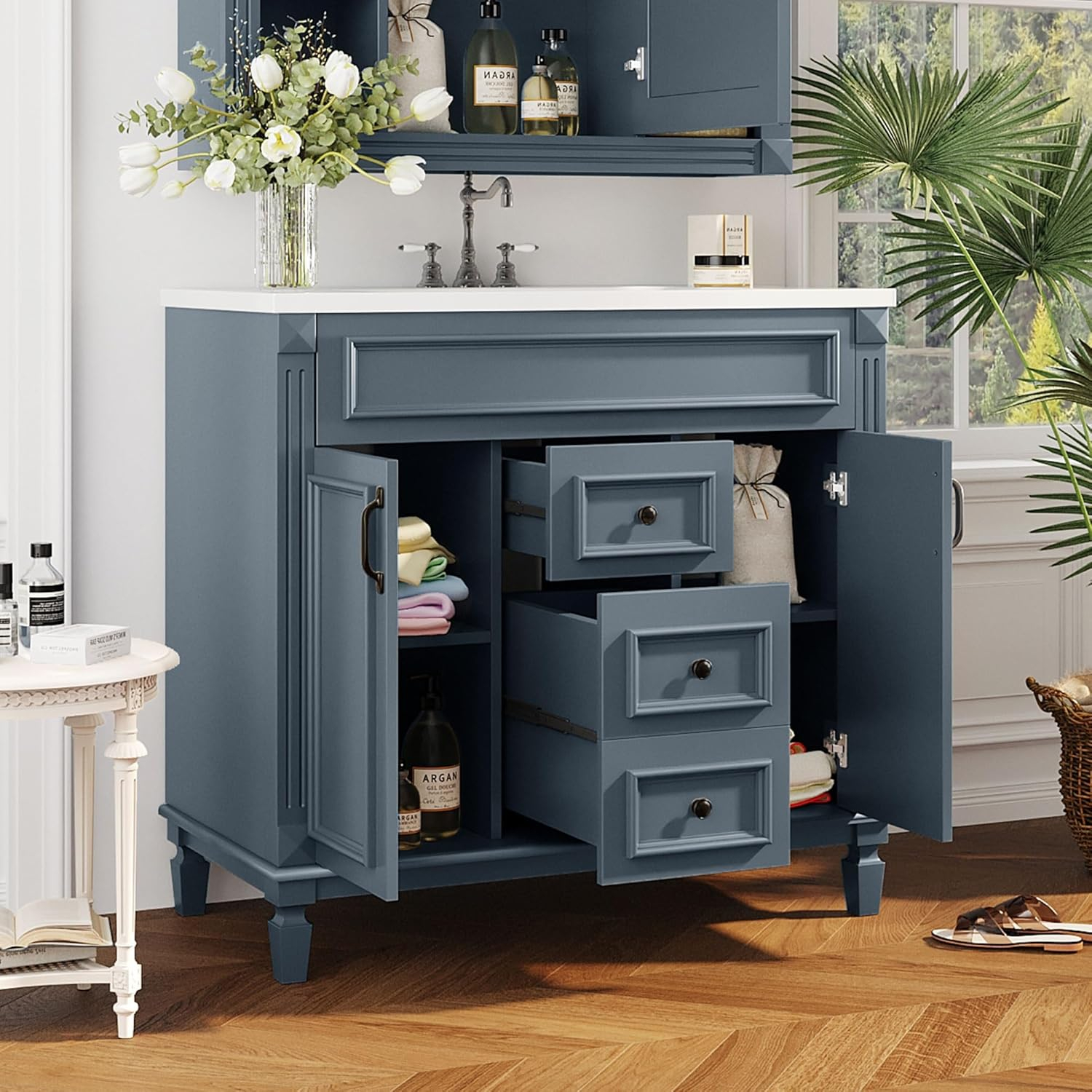 Amazon.com: Bellemave 36" Bathroom Vanity With Top Sink 36 Inch ... regarding Eclair 36" Bathroom Vanity