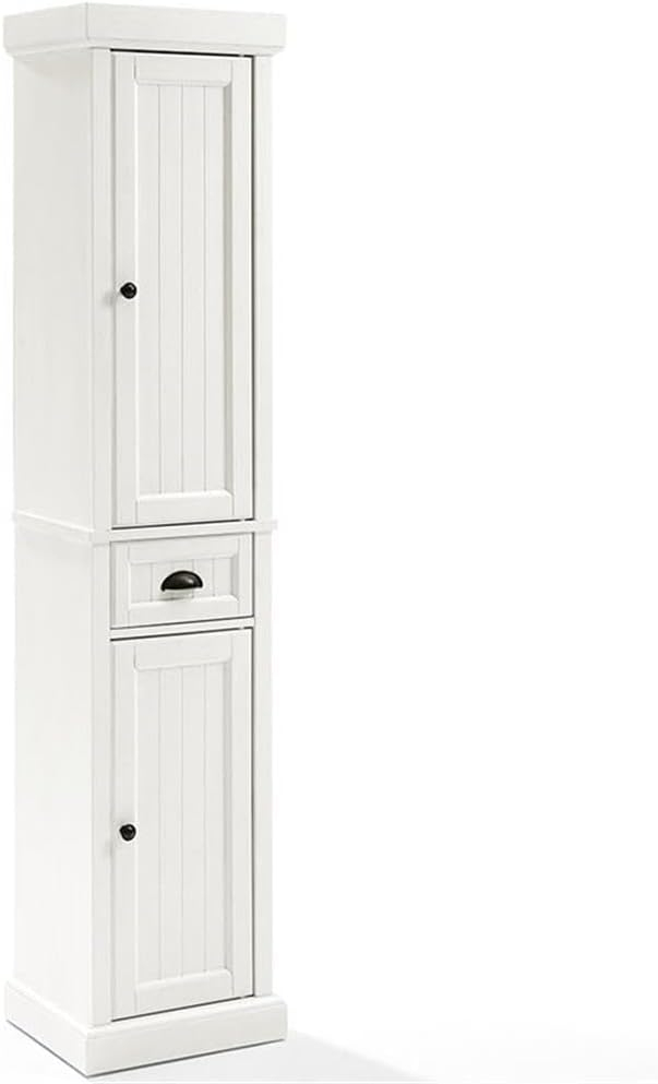 Amazon.com: Crosley Furniture Seaside Tall Linen Storage Cabinet And ... regarding Transforming Your Space with Seaside Tall Linen Cabinet Distressed Black