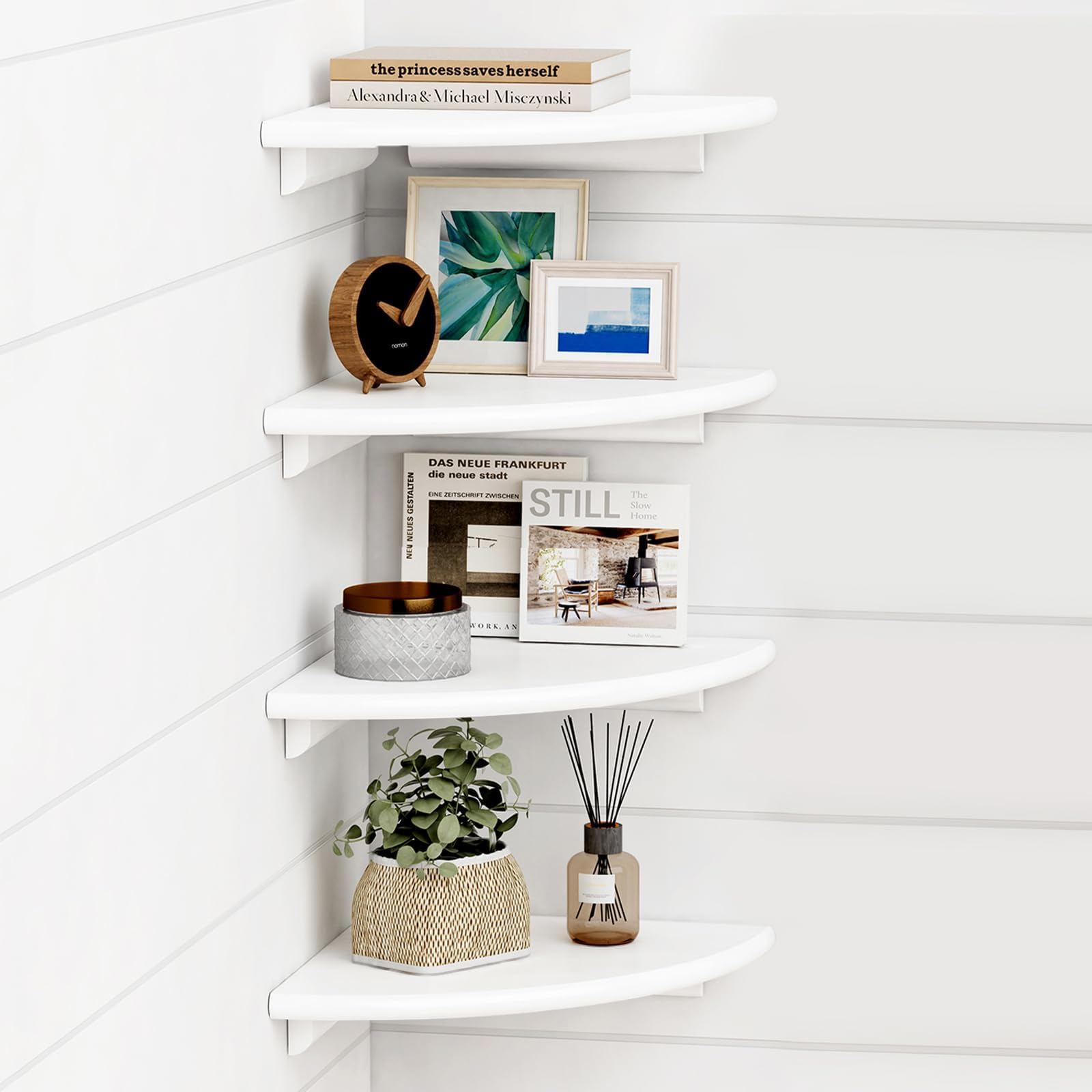 Amazon.com: Forbena White Corner Floating Shelves For Wall Set Of 4 ... inside The Hidden Power of Corner Spaces in Home Organization