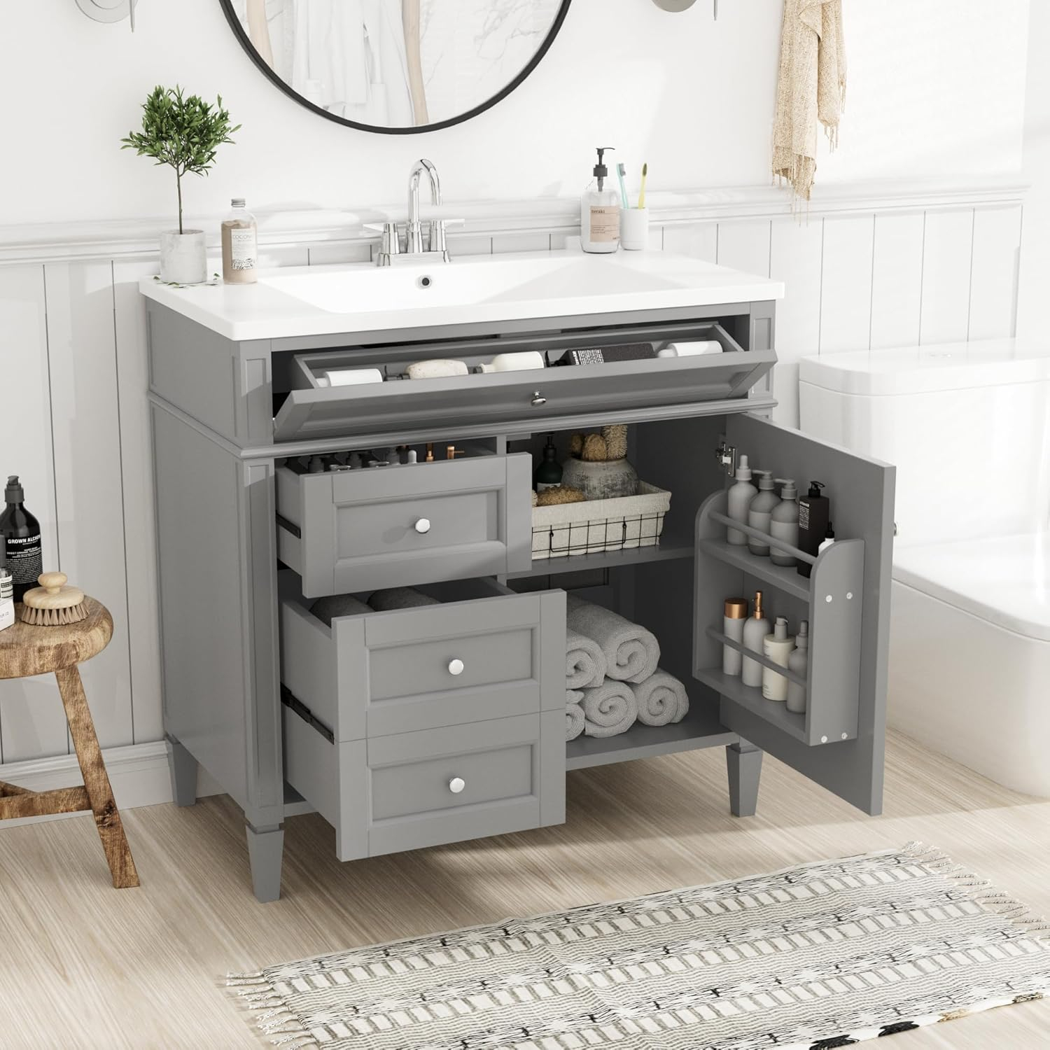 Amazon.com: Harper & Bright Designs 36'' Bathroom Vanity With Sink ... intended for How Eclair 36 inch bathroom vanities transform small bathroom spaces