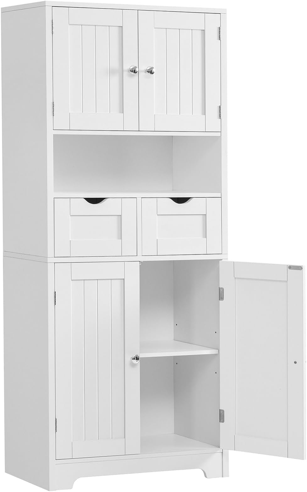 Amazon.com: Iwell Large Storage Cabinet, Floor Storage Cabinet With 2 ... throughout Making the Most of Your Bathroom with 67 Tall Wood Cabinet Features