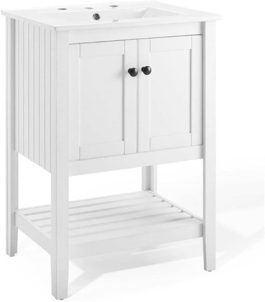 Amazon.com: Modway Prestige 24" Bathroom Vanity In White, 24 Inch ... with regard to Understanding the appeal of white bathroom vanities in modern homes