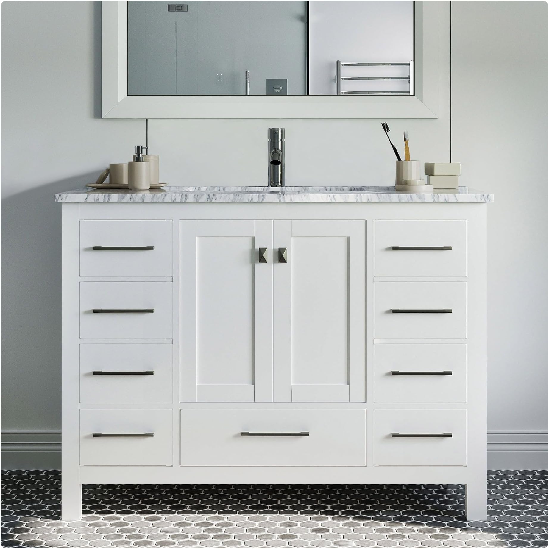 Amazon.com: Modway Scenic Wall-Mount Bathroom Vanity Cabinet Basin Not ... with regard to Daylight 48 Single Sink Compatible (Not Included) Bathroom Vanity Cabinet